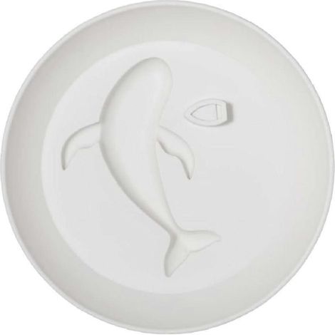 Assiette ronde en forme de baleine - Fabriquée en plastique - Convient pour les vinaigrettes balsamiques, l'huile d'olive et la sauce soja. (1/5)