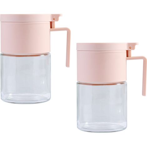 Pot À Épices En Verre - 300 ml - Hermetique Avec Cuillères Intégrées - Pour Cuisine Maison - Lot De 2 (1/5)