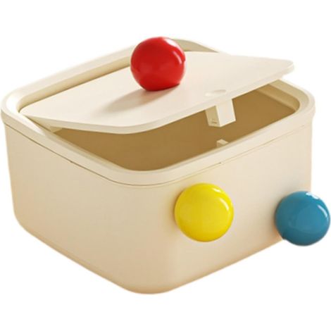 Mini poubelle créative, boîte de rangement de bureau légère (15 cm x 15 cm x 8,5 cm) (1/5)