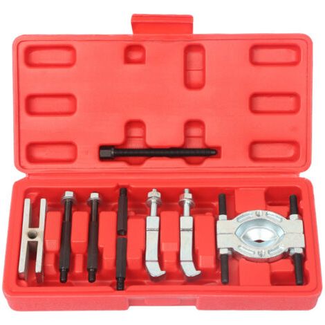 BUNTHAUS Kit d'extracteur de roulement, outil de démontage de boîte de vitesses 9 pièces avec vis de réglage de type griffe et extensions longues et courtes, complet avec plateau de 15 à 38 mm (1/4)