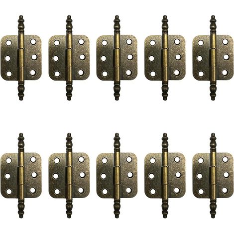 10-teiliges Scharnierset, 70 x 35 mm, Eisenscharniere, geeignet für Schranktüren, Kleiderschränke, Aufbewahrungsboxen und im Landhausstil.