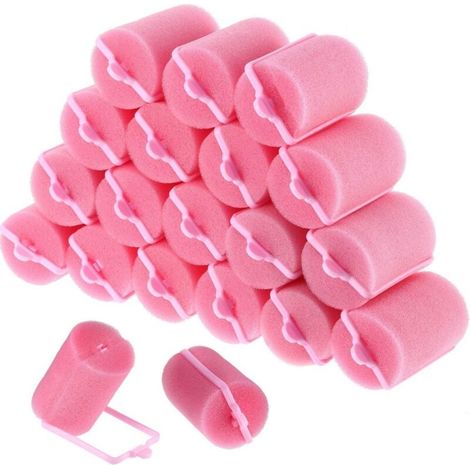 5 pinces à cheveux à mousse souple, grande taille 3 cm, rose, pour boucles douces (1/5)
