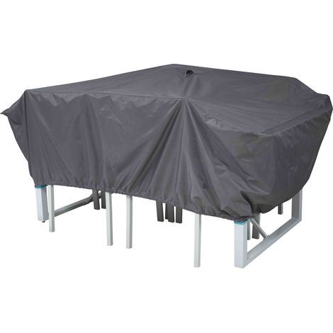Gartentischabdeckung 180 x 110 cm – Wasserdichte Abdeckung mit 2 Belüftungsöffnungen – Pop-up-System zur Wasserableitung – Cov'Up (1/5)