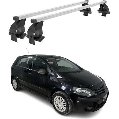 OMAC Dachträger Querträger Stahl für VW Golf Plus mk5 2004-2009 – Abschließbar – City-Crash-getestet – DIN 75302:2019 – ISO/PAS 11154:2006 – Max. 50 kg Silber (1/5)