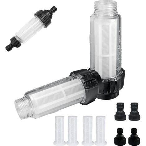 2 Water Filters for Garden Hose, 3/4 inch Water Prefilter, Garden Hose Filter, with 4 Cartridges and 4 Quick Adapters for Pressure Washer, Garden Pump (1/5)