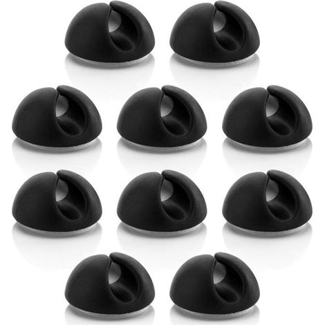 Serre-câbles noir pour câbles jusqu’à 8 mm – Lot de 10 supports de gestion et fixation de câbles en plastique robuste (1/5)