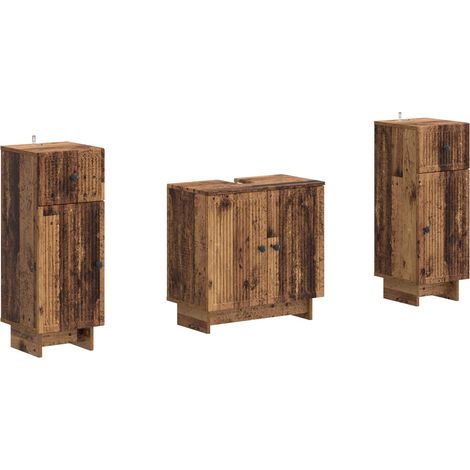 Maison Exclusive - Set di armadietti da bagno in 3 pezzi EDE Legno antico (1/5)