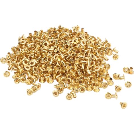 500 rivets creux décoratifs en laiton, trou traversant, boucles à œillet en cuivre, 4,8 x 2,3 x 4,5 mm (1/5)