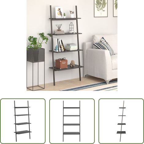 vidaXL Étagère de rangement - Étagère inclinée à 4 niveaux Noir 64x34x150,5 cm (1/5)