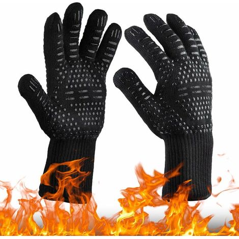 Gants De Four - Résistants Jusqu'à 800 °C - Taille XL - Antidérapants En Silicone - Doublure Polyester-Coton - Lot De 2 (1/5)