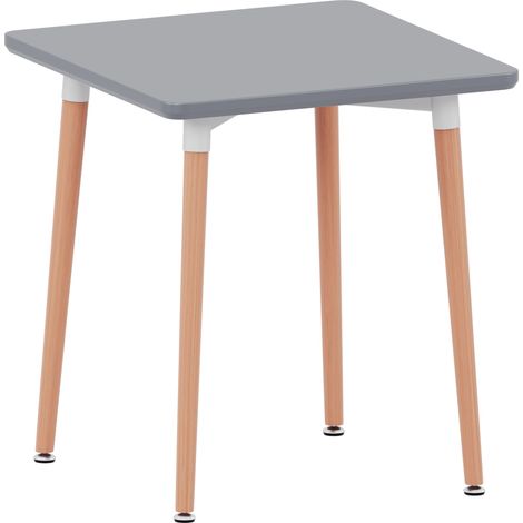 Batley 2 Seater Square Dining Table MDF Solid Beech Wood Dining Kitchen Furniture, Grey