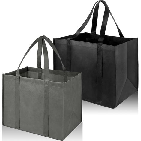 Set of 2 Shopping Bags, Reusable Shopping Bags and Totes with Handle, Foldable Trolley Bag 41x33x26cm for Shopping, Picnics, Travel, and the Beach (1/5)