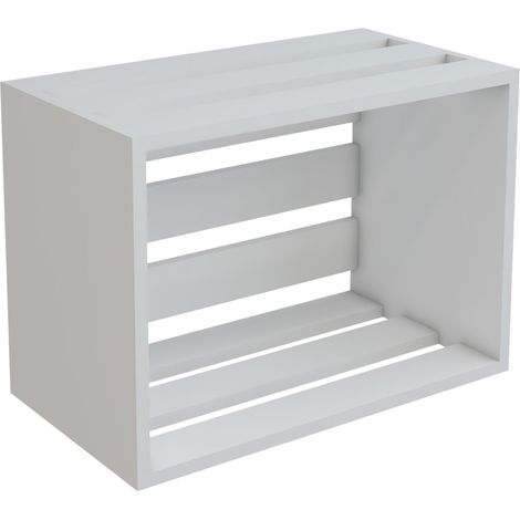 Tavolino rettangolare rotondo con contenitore 43 x 64 x 33 cm bianco 030008638