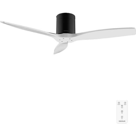 Cecotec Ventilador de Techo con Mando a Distancia de 52" EnergySilence Aero 5400 Classic Black&White. Motor DC 40W, 3 Aspas