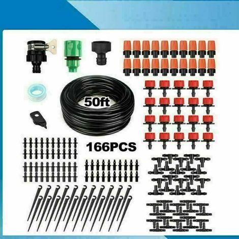 166-teiliges Tropfbewässerungssystem-Set, Mikro-Tropfbewässerungsset für den Garten, automatisches Mikro-Durchfluss-Bewässerungssystem für Gewächshauspflanzen, automatisches Tropfbewässerungsset (1/5)