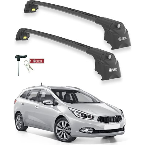 TURTLE kompatibel mit Kia Ceed Sportswagon (Jd) 2013-2018 Dachträger Air2 Schwarz (1/5)