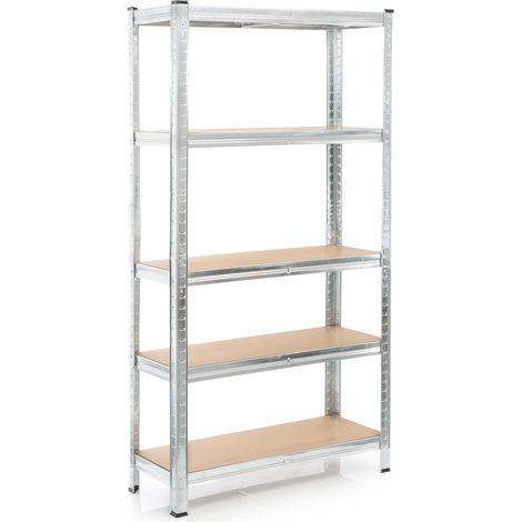 Wiltec Estantería para cargas pesadas zincada 180x90x45cm enchufable acero 875kg 5 baldas taller (1/5)