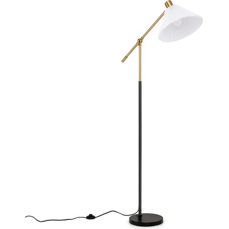 Lampadaire sur Pied Salon 175 cm, Lampe Salon Moderne en Métal avec Hauteur et Angle Réglables, Abat-Jour Élégant, Interrupteur à Pied, Douille E27 (1/5)