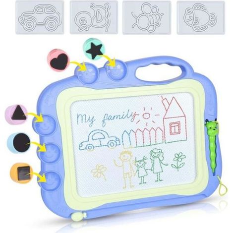 Ardoise Magique Grande Tablette Dessin Idéal pour Les Voyages, Tableau Magnétique Effaçable 35.5 X 28.5cm (bleu) (1/5)