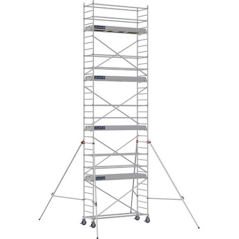 DUARIB - Échafaudage roulant aluminium Docker – Version lisses – Largeur 85 cm – Hauteur max 11,90 m – Longueur 2,05 / 2,54 / 2,95 m - Hauteur de plateau 7,9 m - L 2,54 x l 0,85 m (1/3)