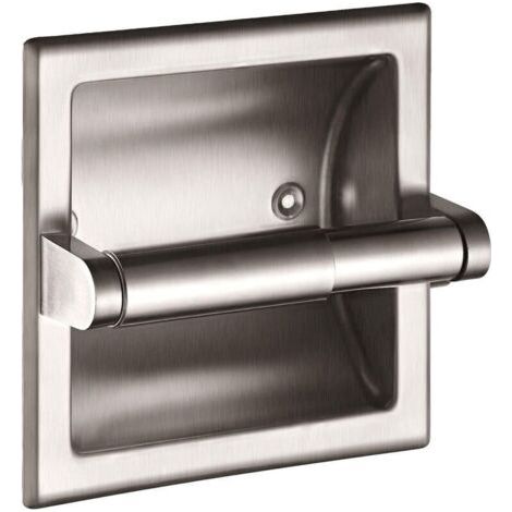 FENOPLASTICAPorte-papier Toilette Argent Encastrable en Acier Inoxydable Porte Rouleau de Papier pour WC Salle de Bain Cuisine (1/4)