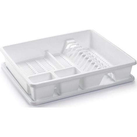 Scolapiatti Rettangolare Grande HEMAX - Sgocciolatoio per Stoviglie Bianco (1/5)