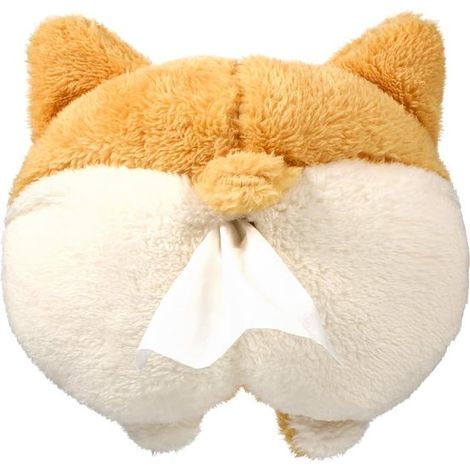 Funda para portapañuelos，Diseño suave y adorable con forma de trasero de corgi，Bolsa de almacenamiento creativa，Bolsa de almacenamiento colgante (1/2)