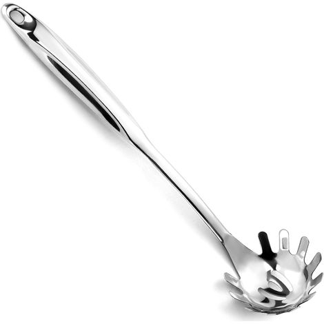 Spaghetti Tongs - Stainless Steel - 34 3 Cm Long Handle - Patented Serrated Edge - Dishwasher Safe - 1 Piece (1/5)