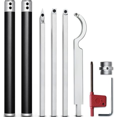 Tour à bois en acier inoxydable, coffret en aluminium, noir (1/5)