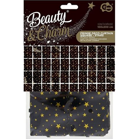 Tenda a stelle B&C, nera metallizzata, 100x200 cm