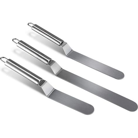 Kuchenmesser & Tortenmesser 3 Pièces en acier Inoxydable Winkelpalette Set en acier inoxydable Glasurmesser Couteaux de cuisine Professionnel