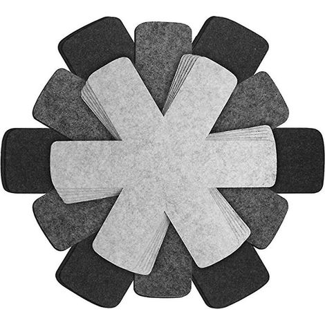 Protecteurs de casseroles et de poêles, ensemble de 18, protecteurs de casseroles pour empilage, tampons de séparation de casseroles, 3 tailles différentes (1/5)