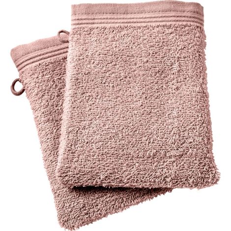 Lot de 2 gants de toilette "Spa" 15 x 21 cm / 400 gr/m² - "Spa" Vieux Rose - "Spa" Vieux Rose - (1/5)