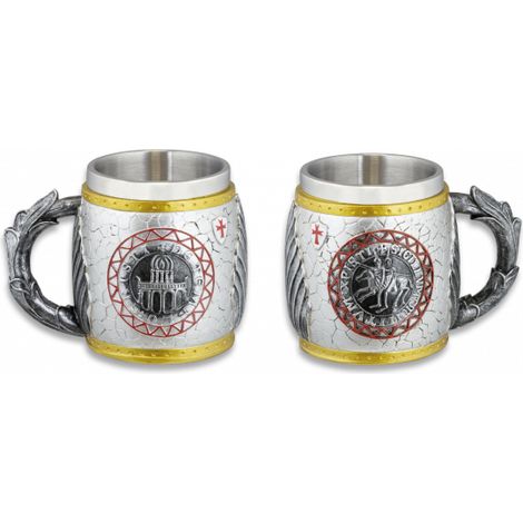 Kunstharzbecher Tole10 Imperial, Sigillum Militum Xpisti, innen Aluminium, Gesamthöhe 12 cm