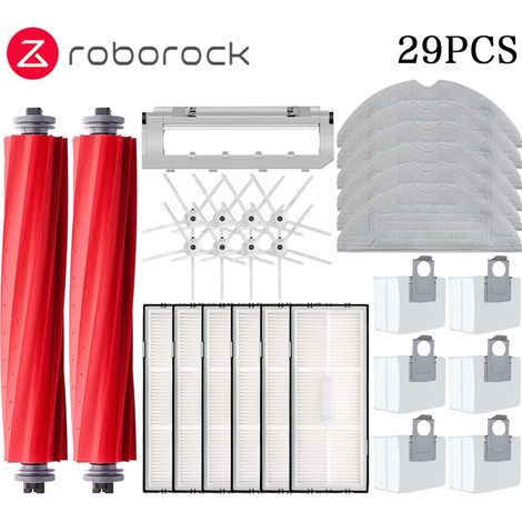(Vert clair) Brosse latérale principale, brosse de nettoyage avec filtre HEPA et sac à poussière, compatible avec les aspirateurs robots Roborock S7 Maxv Ultra et S7 Pro Ultra. Accessoires (1/4)