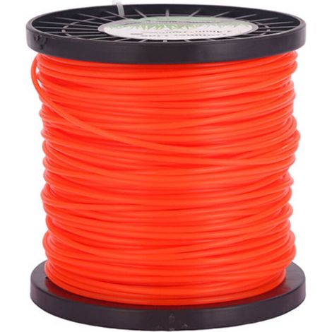 Lntyq Fil pour débroussailleuses Tenseur de corde pour fil d'herbe 5 tranches de fil Diamètre 2,4 mm x 100 mètres - Orange Rouge (1/5)