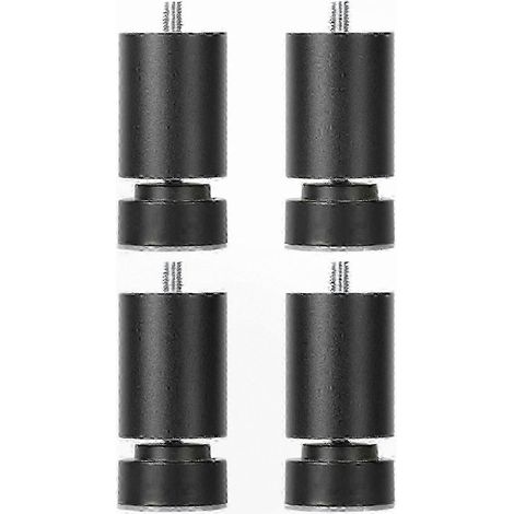 Pieds de support métalliques robustes et réglables pour meubles, raccord fileté M10, noirs, 6 cm (1/5)