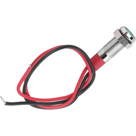 Luz indicadora metálica LED verde de 6 V, duradera y apta para aplicaciones automotrices y marinas, de 6 mm de tamaño. (1/2)