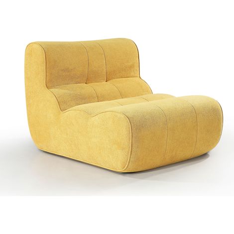 Banquette 1 place 80x95x70 cm en tissu jaune - LOKYA