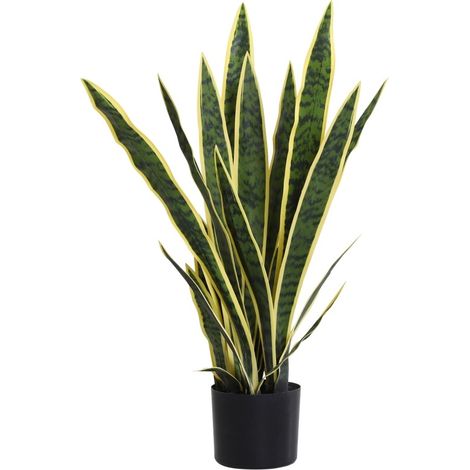 Plante artificielle Sansevieria grande 77 cm avec pot pour salon (1/5)