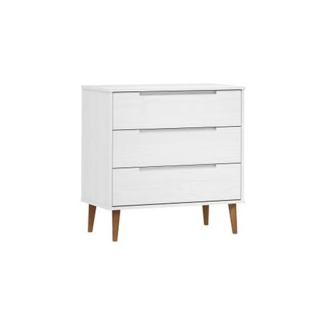 Commode MOLDE Blanc 80x40x80 Bois de pin massif (1/5)