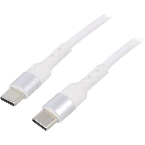 Cable USB 2.0 USB C prise male des deux cotes 0.5m - Blanc