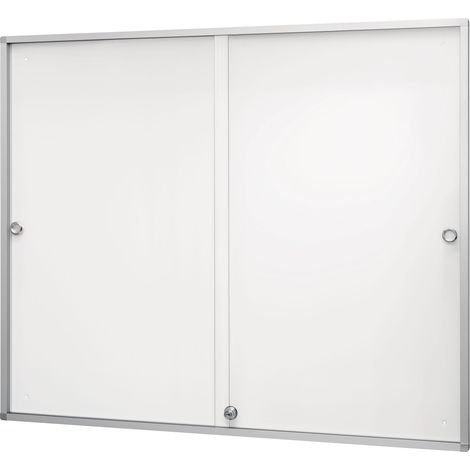 Magnetoplan Schaukasten de luxe mit Schiebetüren für den Innenbereich, 898 x 938 x 30 mm, 3 x 4 A4