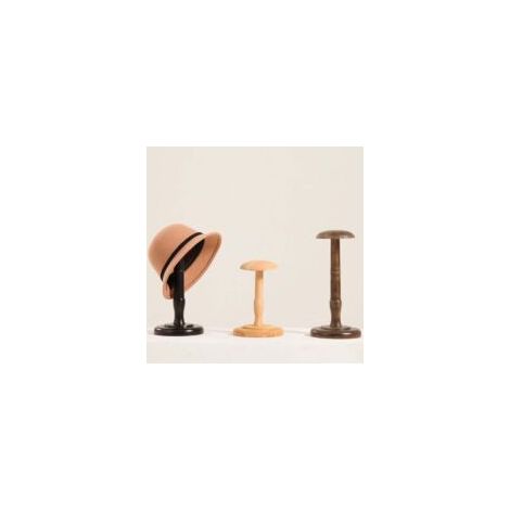 1 Stück Vintage-Hutständer/Perückenhalter aus Holz – Schwarz, 21 cm – Crezuo (1/4)