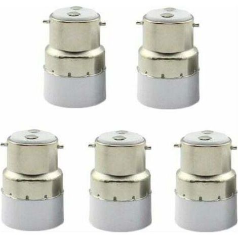 Confezione da 5 adattatori da portalampada B22 a E14. Adattatore per portalampada B22 per portalampade standard E14.