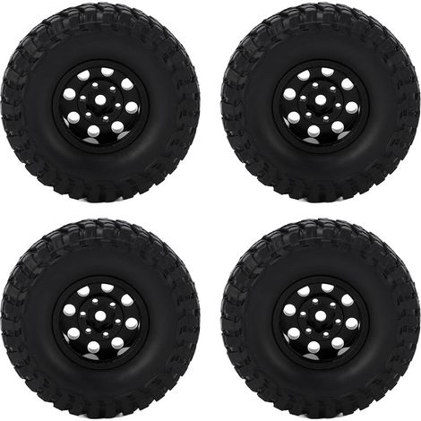 Stück 55-mm-Vierkantfelgen aus Aluminiumlegierung mit 8 Löchern für Axial SCX24 1/24 RC-Car-Upgrade-Teile, Schwarz (1/5)