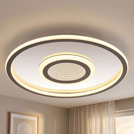 LED Deckenleuchte Deckenlampe Wohnzimmerlampe Aluminium Grau Memory D 43,2 cm