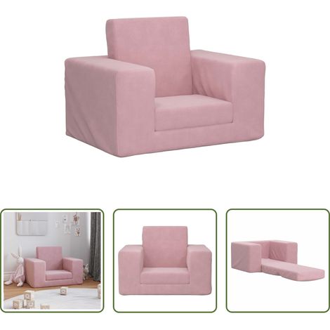 vidaXL Kinderbett - Schlafsofa für Kinder Rosa Weicher Plüsch (1/5)