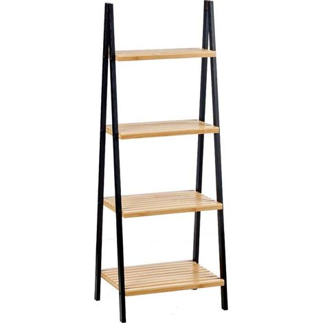 Estantería de Baño Berilo WR5504-4-425 Negro Natural 40 x 109,3 x 30 cm (1/3)
