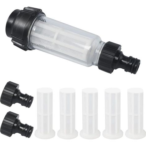 Wasserfilter mit Filtereinsatz, 8-teiliger Filter für Hochdruckreiniger, Schlauchfilter mit 3/4"-Wasseranschluss für alle Hochdruckreiniger (1/5)